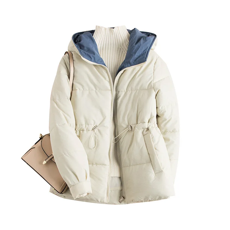 Зимняя теплая пуховая куртка однотонная одежда с толстым пухом хлопковая стеганая куртка с капюшоном 903