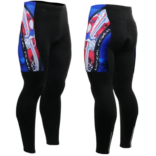 Bright Long Cycling Pants men Elastic Lycra Mtb Bike Padded Pants
