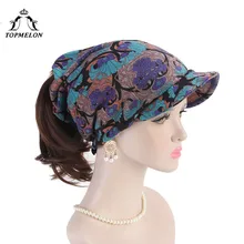 TOPMELON дамская модная кепка Цветочная разноцветная шапка с отверстием для хвоста для женщин бейсболка с принтом s Женский Повседневный стиль
