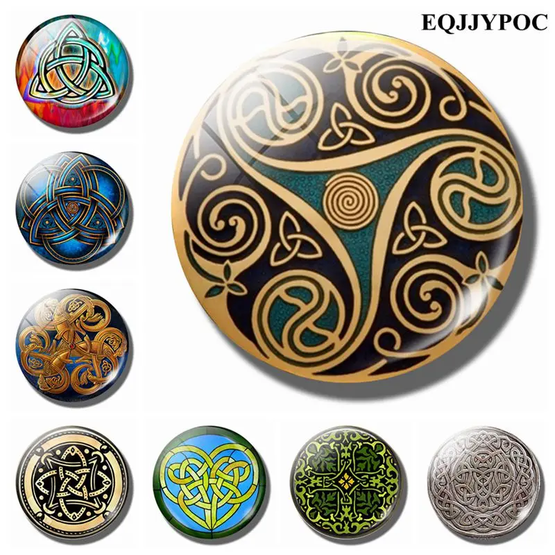 

Celtic Knot 30 MM Fridge Magnet Ireland Traditional Culture Amulet Glass Dome Magnetic Refrigerator Stickers Home Decoration