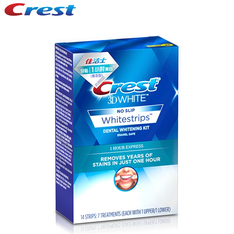 3D Белый Whitestrips 1 час Экспресс удаляет годы пятен зубов отбеливание без скольжения