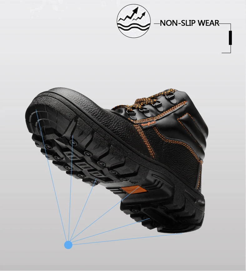 Высокая Стальная защитная обувь со стальным носком, Нескользящие непромокаемые ботинки с защитой от проколов