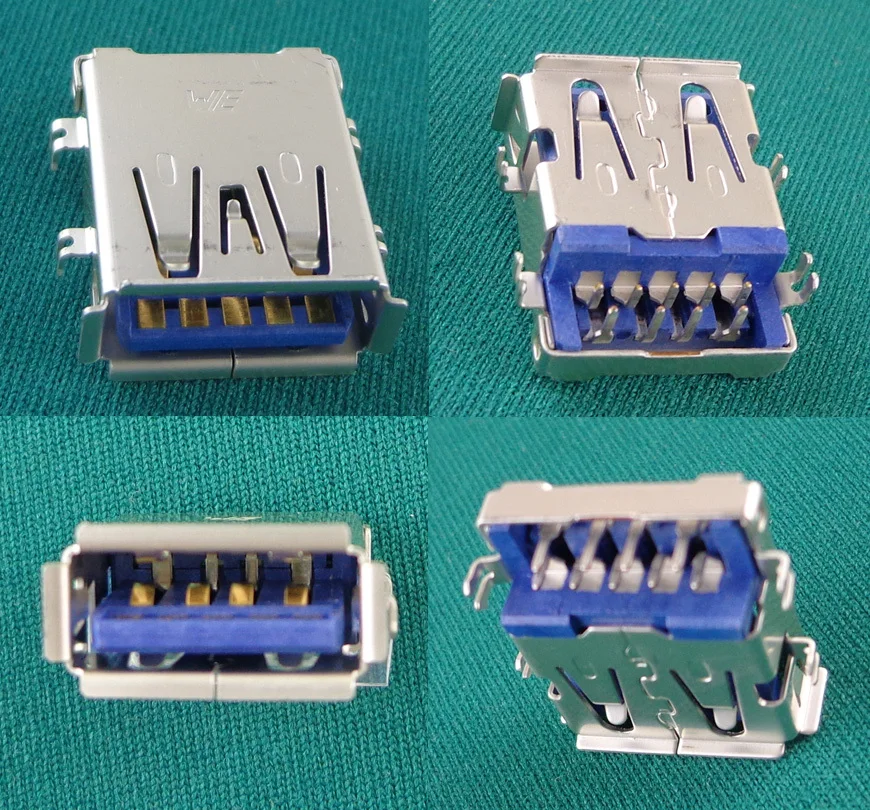 10X Commonly Used Replacement Right Angle USB 3.0 Jack Port, 9 Pins