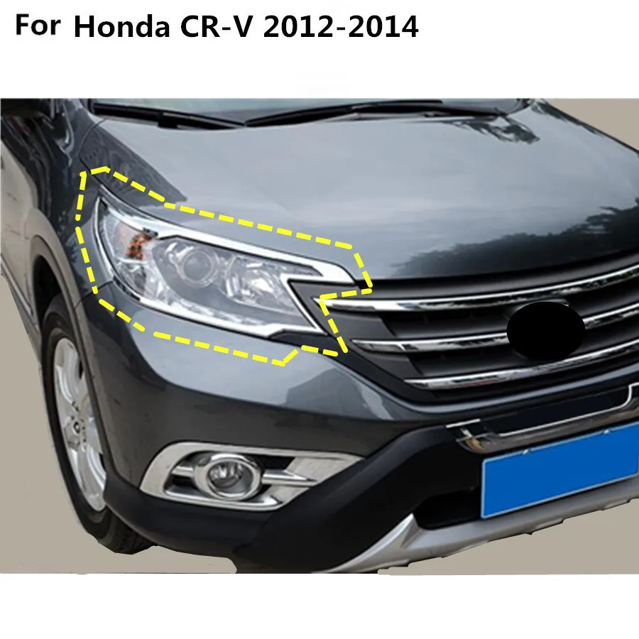 Автомобильный передний головной светильник, лампа, капот, Формовочная рамка, палочка, АБС хромированная крышка, отделка 2 шт. для Honda CRV CR-V 2012 2013