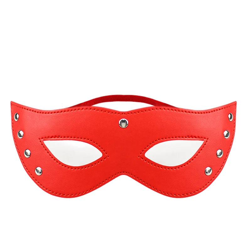Маскарадная маска для глаз, розовая черная маска из искусственной кожи, аксессуары для Хэллоуина, сексуальная декоративная маска для вечеринки косплей с заклепками