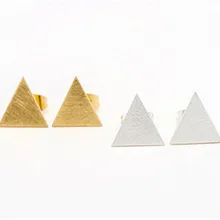 Золотые серебряные минималистичные стереоскопический Треугольник Шпильки геометрической формы Серьги Pendientes Mujer женские ювелирные изделия в Корейском стиле для девочек
