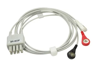 

5pcs/lot Compatibe New Nihon Kohden BR-903P with 3lead ECG Trunk cable with IEC/AHA ,Snap ECG monitor Cable with CE approved