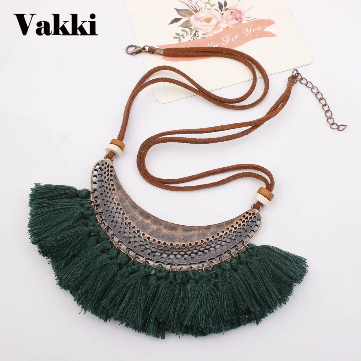 

2018 Top Sale Alloy Crescent Moon Pendant Necklace Fashion Bohemia Colorful Tassels Sweater Chain Necklace Woman Accessories