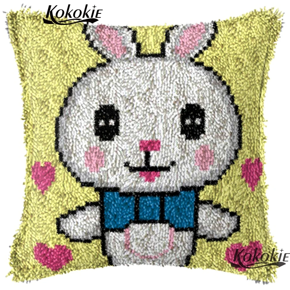 latch hook rug kits animals rabbbit cushion embroidery Handmade cross