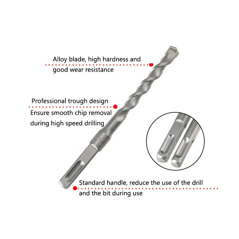 1pc 6 8 10 12mm Hole Saw Drilling Square Handle 150mm Electric Punch Hammer Drill Bits For Wall Concrete Brick Masonry Bit