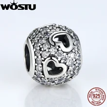 Tumbling Real 925 Plata Esterlina Corazón Granos Del Encanto Fit Pandora Original Pulsera de Auténtico Estilo Europeo DIY Joyería Fina