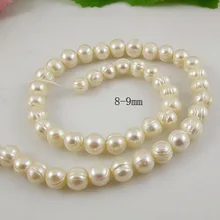 Уникальный ювелирный магазин с жемчугом, белые жемчужные бусины 8-9 мм из натуральной пресной воды