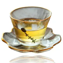Круглый Золотой сливовый стеклянный стакан для домашнего бара пивной воды и вечерние для отеля свадьбы личности кофе кружка стаканы подарок посуда для напитков