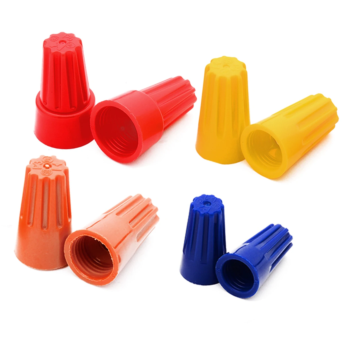 70Pcs/set Electrical Insulation Wire Twist Connectors Terminals Cap Nut Spring Insert Assortment Rotating Kit 4 Colors Mayitr