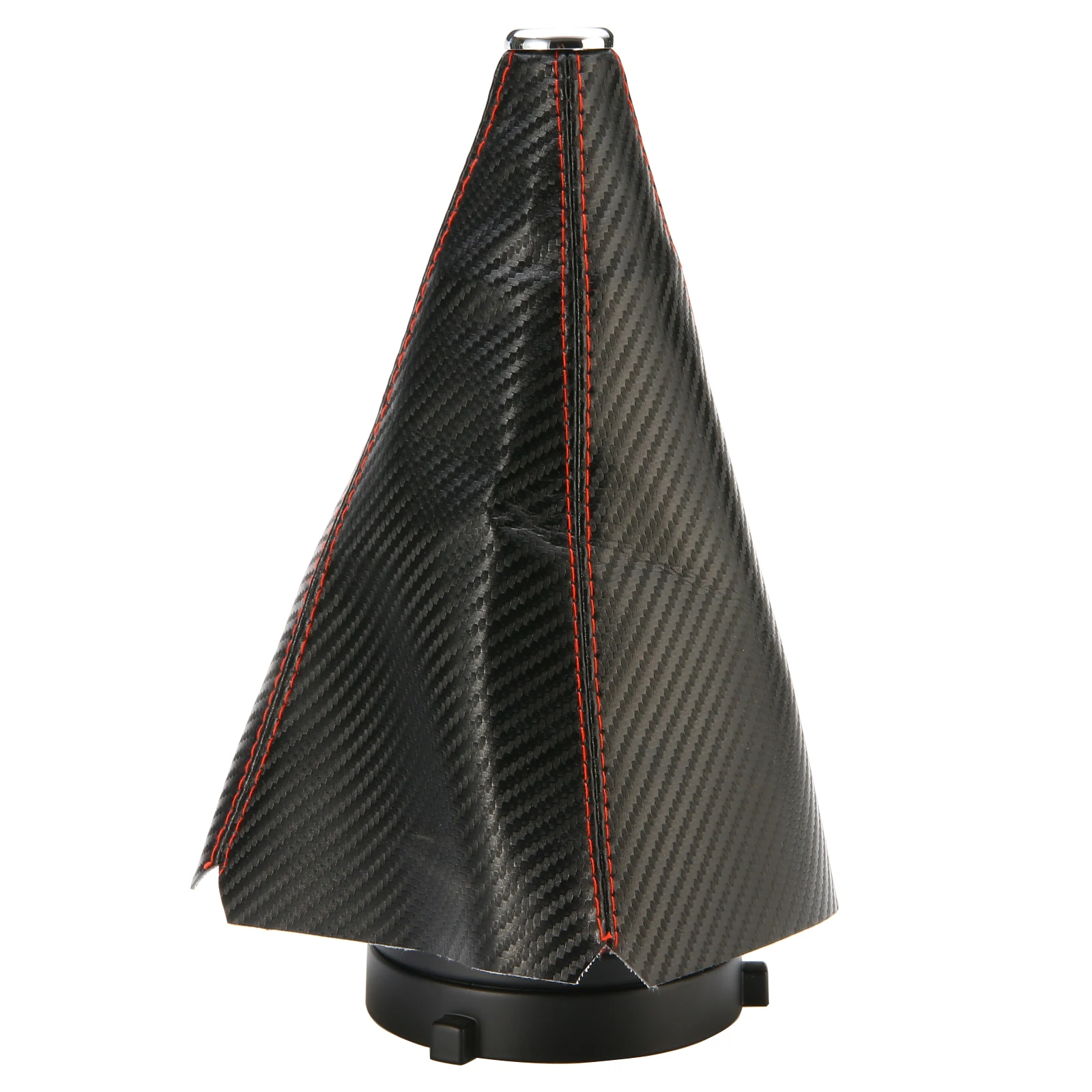 1pcs Shift Boot Cover Gaiter Universal Carbon Fiber Manual Gear Shift Knob Boot Cover Gaiter Red Stitch Black + Red Stitch Line