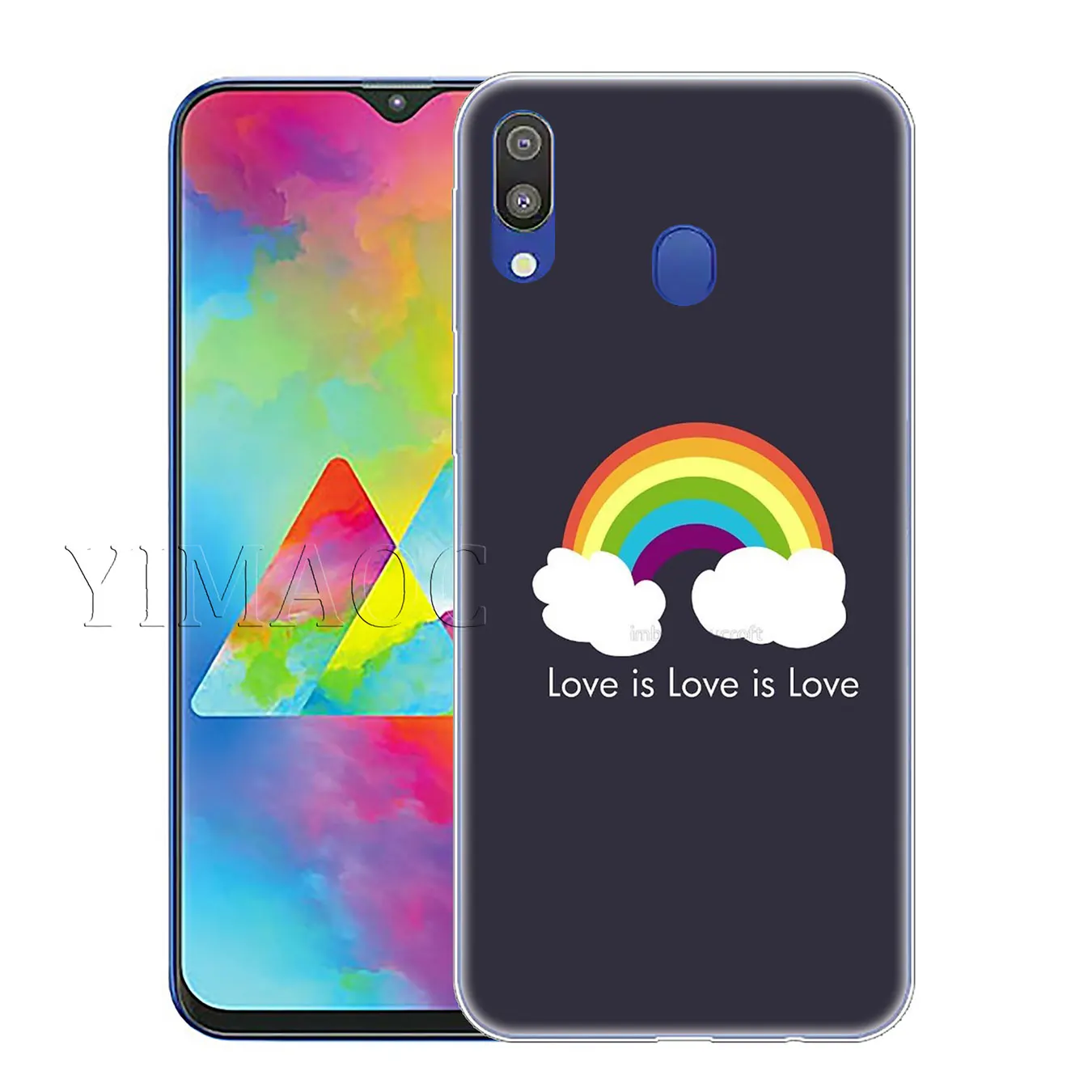 Мягкий силиконовый чехол YIMAOC Love Is LGBT Rainbow Heart для Samsung Galaxy A70 A60 A50 A40 A30 A20 A10 M10 M20 M30