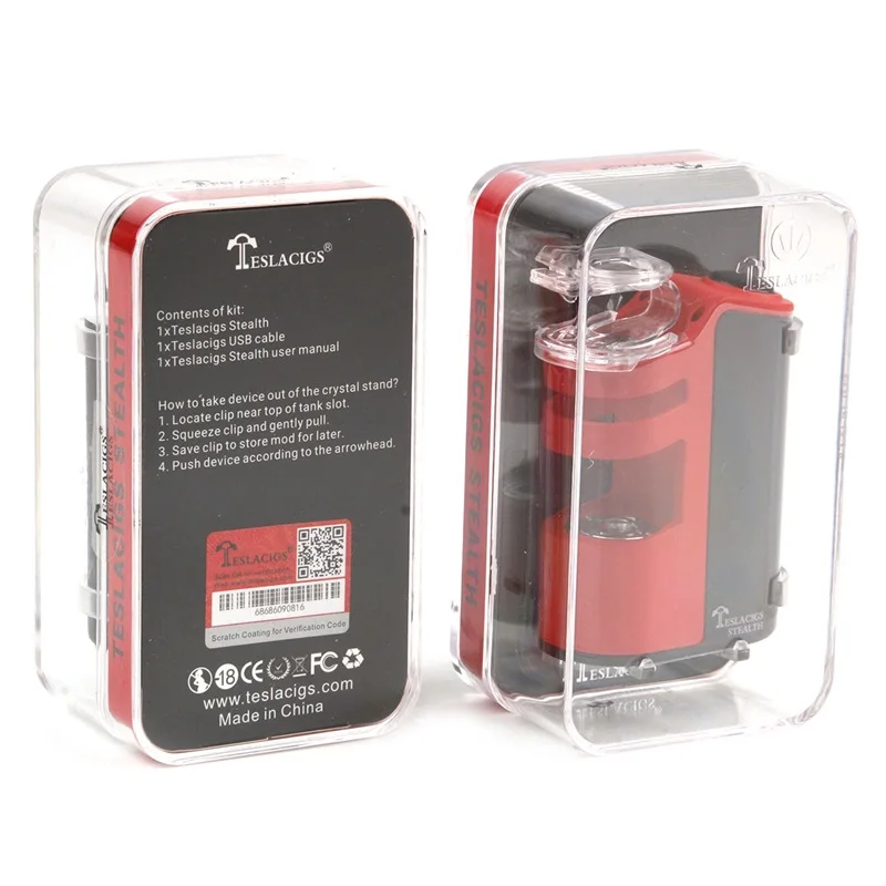 

100% Original Teslacigs Tesla Stealth kit 100w with LiPo battery 2200mAh teslacigs Shadow Tank robust adjustable airflow vapor