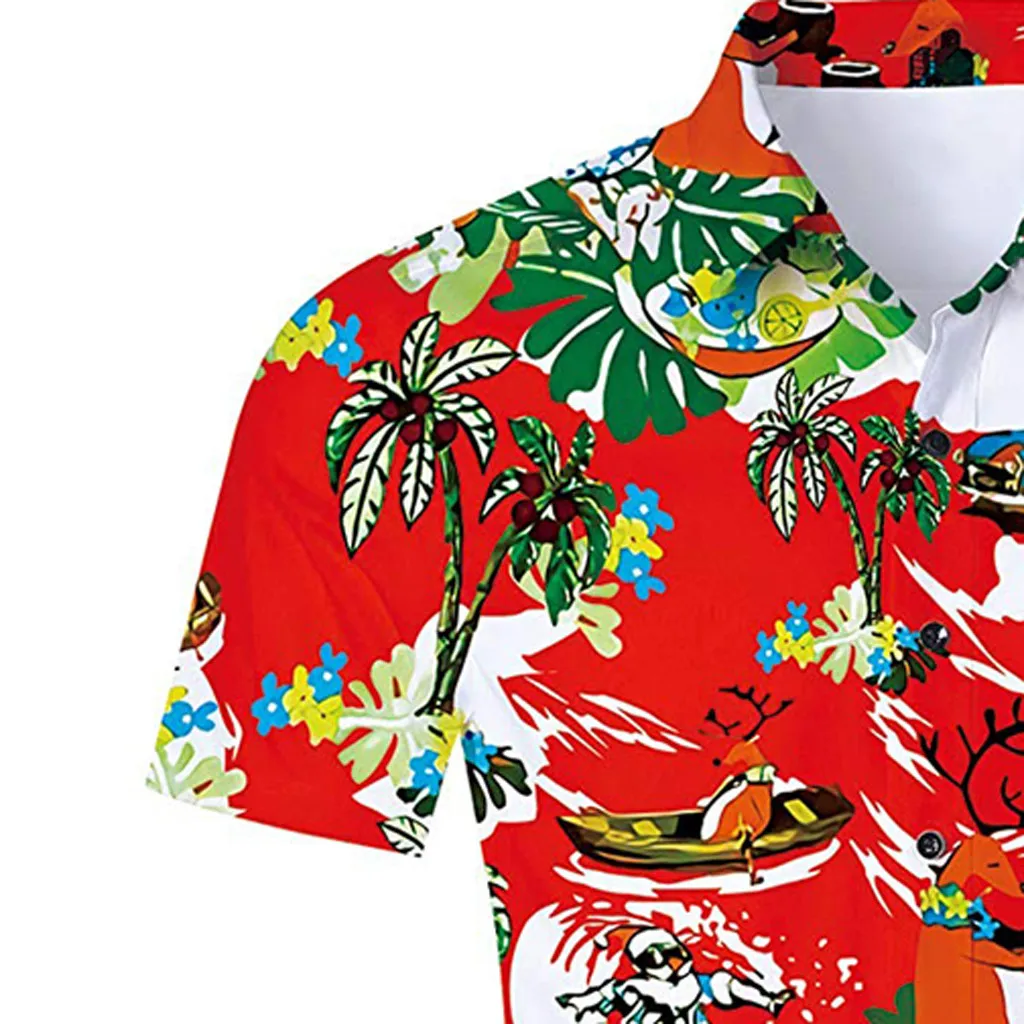 Мужская гавайская рубашка, мужская повседневная рубашка с принтом, пляжные рубашки с коротким рукавом, летняя мужская одежда, Азиатский Размер 2XL 3,29
