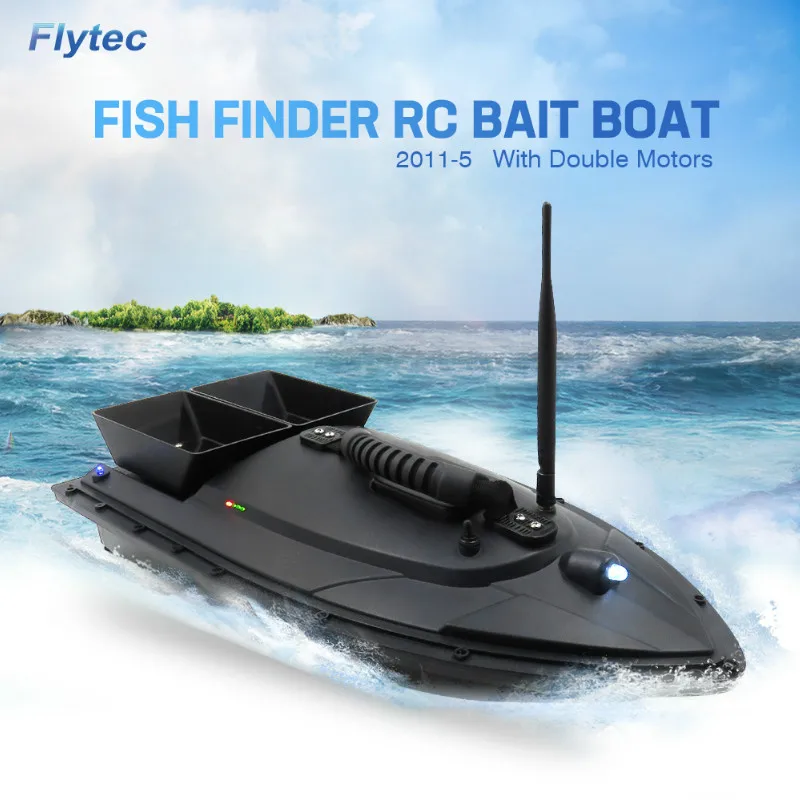 Flytec 2011-5 500M Bait Fishing Boat with Two Fish Finder 1.5kg Loading Tanks RC Boat Remote Radio Control Device Fish Toys