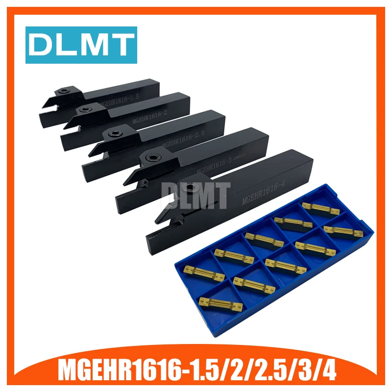 

MGEHR1616-1.5 MGEHR1616-2 MGEHR1616-2.5 MGEHR1616-3 MGEHR1616-4 Tool Holder Set External Grooving Turning Lathe Bar