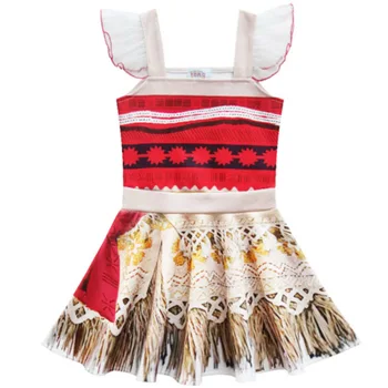 

Baby Girls Dress Moana Clothes Princess Dresses for Girls Vaiana full printed Kids Dress Children Clothing Elas Anna 3-10 years