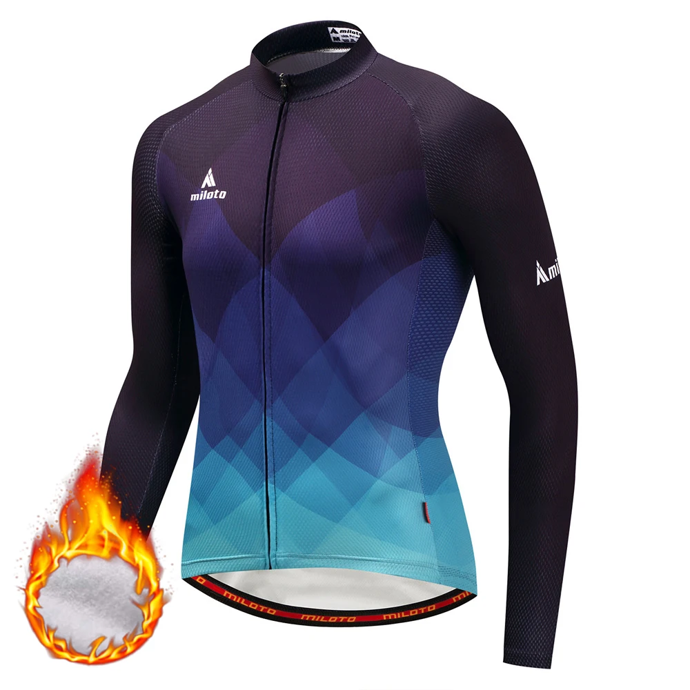 Зимние мужские теплые флисовые майки для велоспорта, длинная теплая одежда для велоспорта, спортивная одежда для велосипедистов, одежда для велоспорта