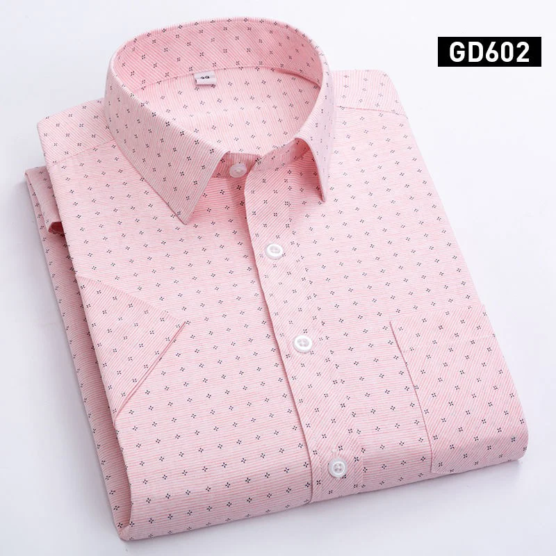 NIGRITY Новая Летняя мужская клетчатая приталенная рубашка с коротким рукавом модная мягкая умная Повседневная рубашка удобного размера плюс S-4XL - Цвет: GD602