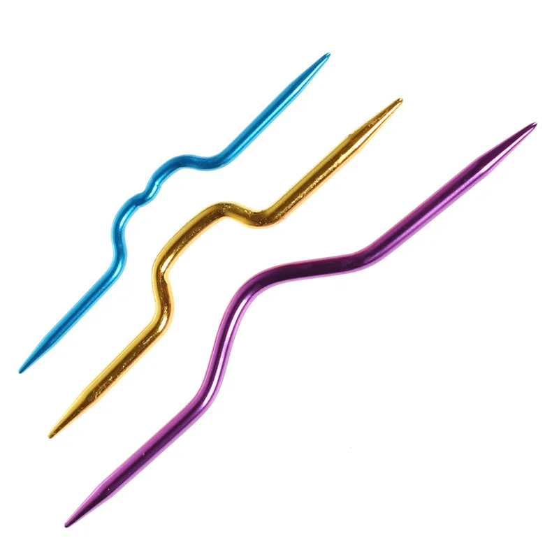

3Pc Aluminum Knitting Needles Pins Crochet Hooks Sewing Stitch Knit Tool Twist Needle Sweater Needle Home Sewing Tools Accessory