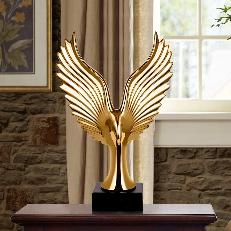 Golden Silver Creative Home Decor Eagle Wing Abstract Sculpture Silver Creative Home Decor Eagle Wing