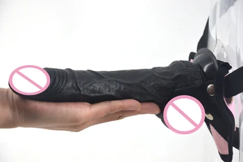 FAAK Long dildo strapon dildo sex toys for women strap on penis adjustable belt discreet package sex game erotic products 3