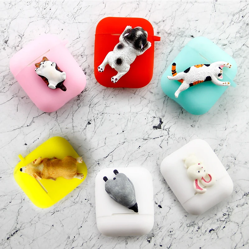 

Cute Animal Silicone Case For Apple Airpods Accessories Bluetooth Earphone Decoration Case Cover Protector Anti Lost Portable