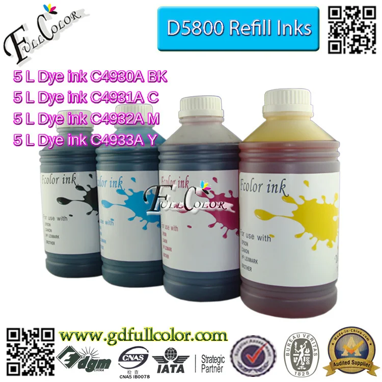 

Free Shipping 1000ml Per Color BK C M Y Compatible Ink For Desginjet D5800 Printer Refill Ink Bottle