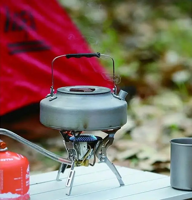 Chaleira de Água Bule de Café Pote de Chá Fogões ao ar Piquenique ao ar 1.1l Caminhadas Ultraleve Liga Livre Bule Jarro Chaleira Camping Livre Louça 16 Louça para ar livre