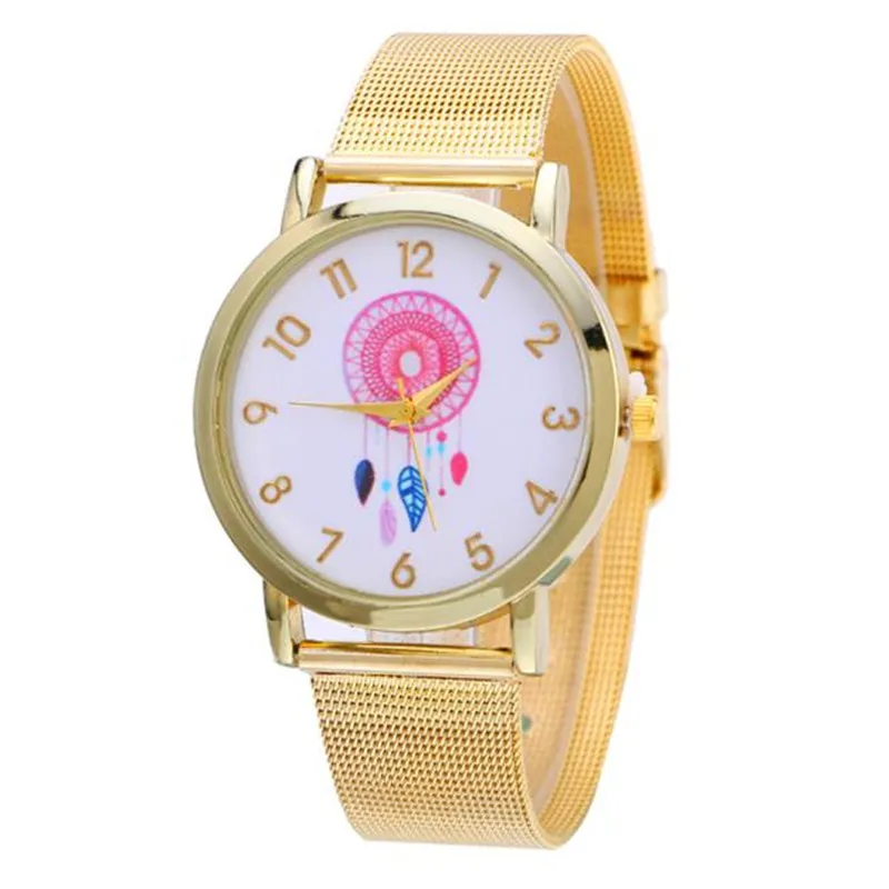 

Supper fun High Quality relogio feminino Fashion Women Gold Stainless Steel Analog Quartz Wrist Watch  jan22