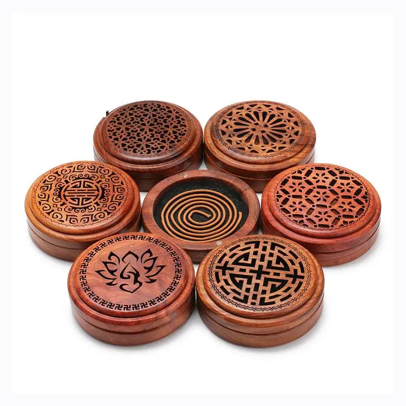 

Wooden Incense Burner Traditional Coil Incense Burners Office Room Decoration Meditation Wood Censer Natural Materials