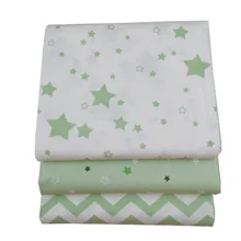 Syunss Diy Лоскутная Ткань для квилтинга детские кроватки подушки платье Шитье Tissus зеленая звезда Волна печати саржа хлопок Ткань Tecido