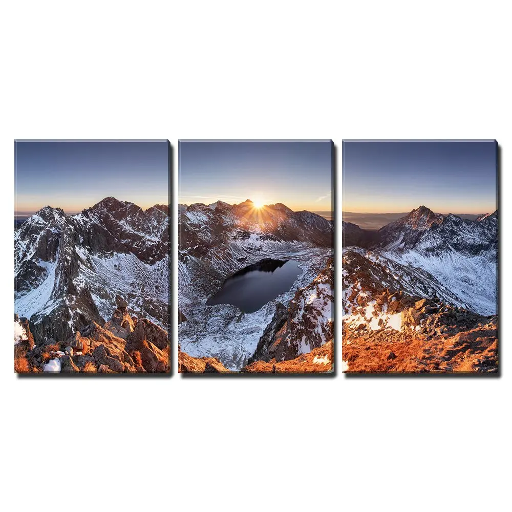 3 Piece Canvas Wall Art Mountain Panorama At Winter Fall In Slovakia Tatras Modern Home Decor Drop Shipping Painting Calligraphy Aliexpress