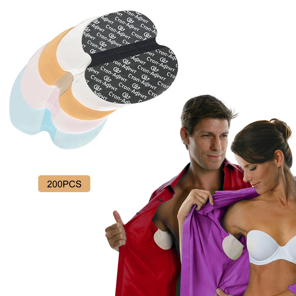 200 PCS الصيف مزيل العرق تحت الإبط العرق منصات المتاح الإبط بقع امتصاص ملصقات مكافحة العرق الأسود القطن التصحيح