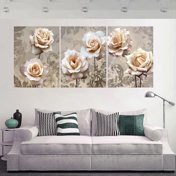 

3 Panel Cuadros Decoracion Canvas Oil Painting Wall Modular Pictures For Living Room HD Print Flowers Pictures Mural K309X