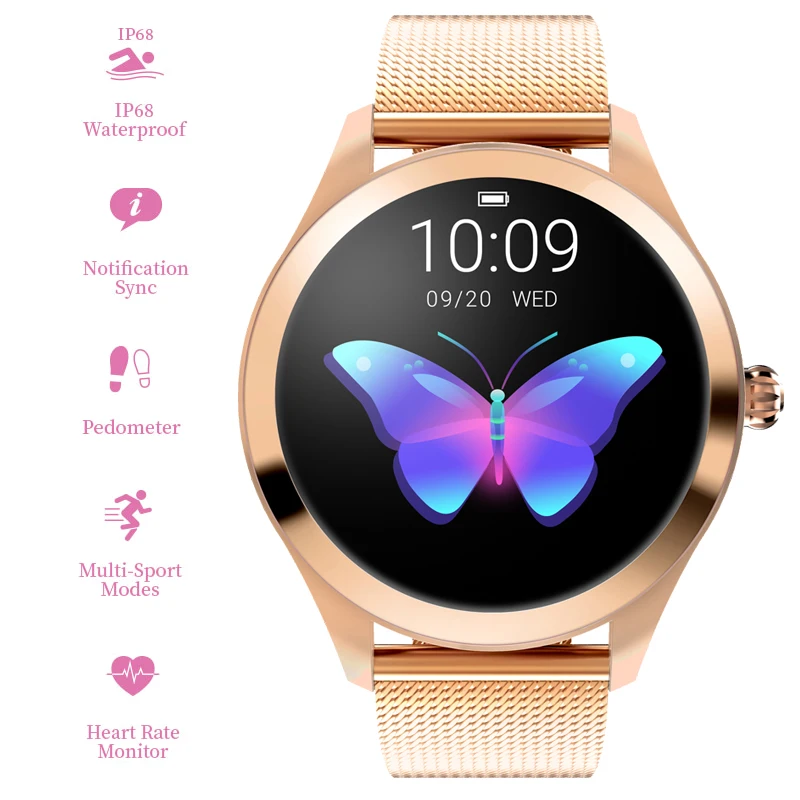 

Smart Watch Women IP68 Waterproof Heart Rate Monitor Pedometer Bluetooth Watch with Blood Pressure Measurement Ladies Smartwatch