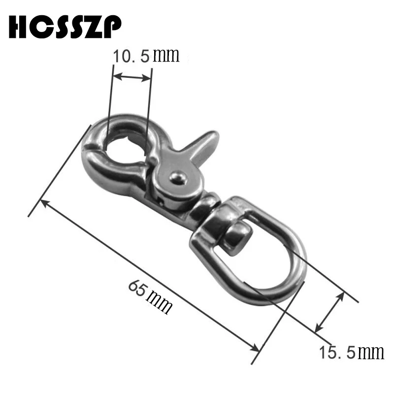 

HCSSZP 3 Pcs stainless steel 316/304 Webbing Bag Trigger Swivel Lobster Clasps Clips Snap Hooks Weave Paracord Lanyard Buckle