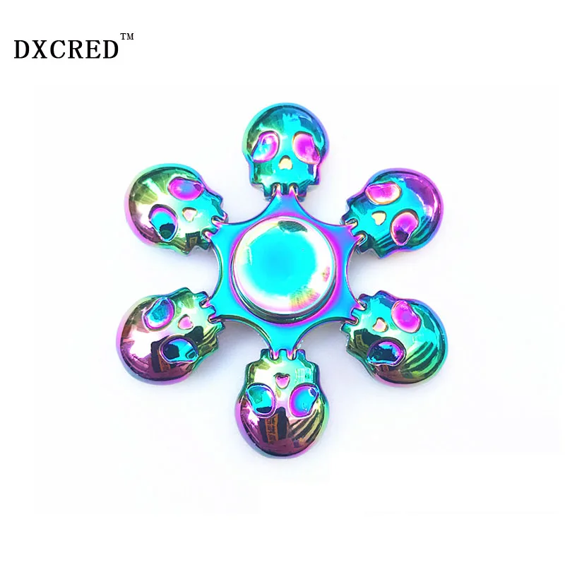 NIEUWE Multicolor Schedel Mão Spinner Metalen EDC Speelgoed Fidget Girador Mão Anti Stress Speelgoed
