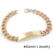 Акция! Розовое золото Цвет Мода Панк нержавеющая сталь ID Love манжет без украшения браслеты рок Бренд AliExpress подарочные браслеты KB419