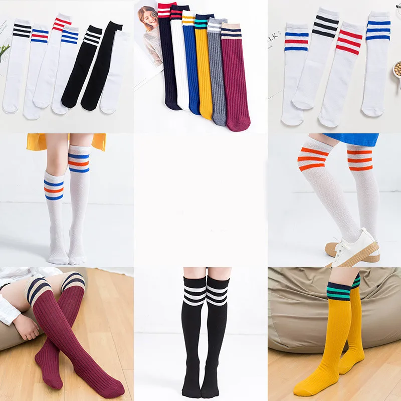 Unisex Boy Girl Casual Stripe Cotton Skateboard Sock Comfortable Socks 24-28cm L