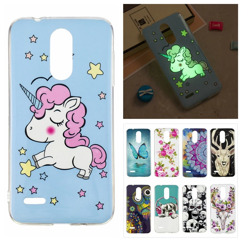 

Luminous Case on sFor Coque LG K8 2018 Case Owl Unicorn Cartoon Fundas For LG K8 2018 Soft Silicone Cover Cases