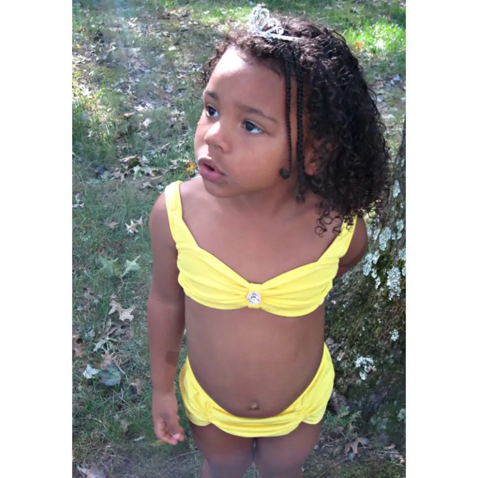 Одноцветный купальный костюм для маленьких девочек 2-5 лет, купальный костюм, купальники, купальники бикини, новинка года, летний комплект из 2 предметов для девочек