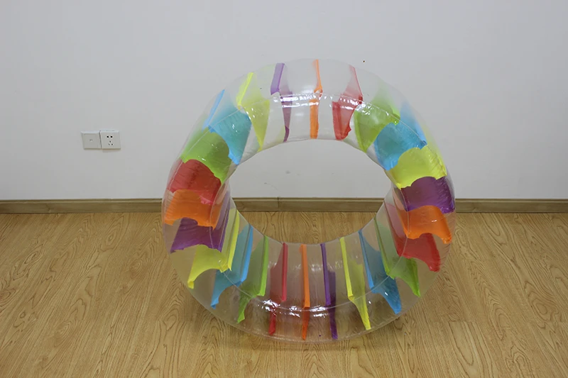 Roda de Água Brinquedos para Crianças a Água Brinca Bolas Coloridas Gigante Inflável Rolo Piscina Float Festa Praia Bola Água Diversão 100 cm 5 Balões de água