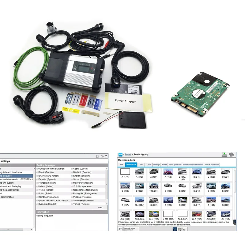 Alta calidad MB STAR C5 para Mercedes Benz para coches y camiones SD C5 y 201909 DTS Software HDD C