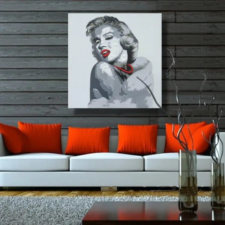 

Handmade Dropshipping Heavy Texture Modern Sexy Marilyn Monroe Home Decoration Canvas Painting Picture for Wall Art