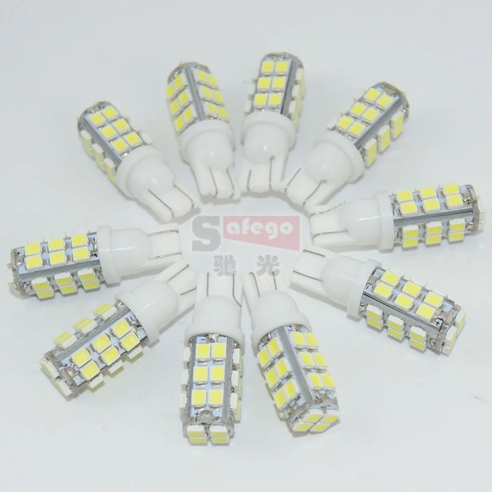 

High Quality 50pcs/lot 194 168 T10 28 SMD 1210/3528 t10 led w5w T10 28SMD LED Signal Indicators Lights 12V